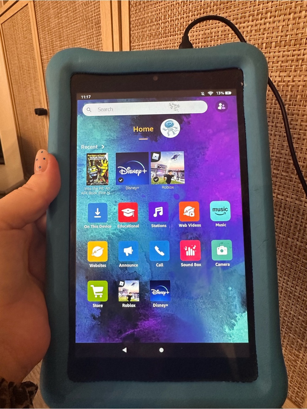 Amazon Fire Kids Tablet 8 (8th generation) with Blue Protective Case